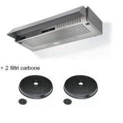 Cappa Aspirante Faber 152 Lg A60 Sottopensile Grigia Da 60 Cm 190 M3/h - Con 2 Filtri Carbone