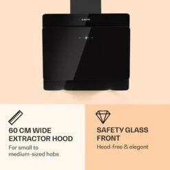 Klarstein Aurica 60 - Cappa Aspirante, 60 Cm, 600 M³/h, LED, Touch, Vetro -Elettrodomestici Negozio 13296033 3