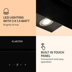 Klarstein Aurica 60 - Cappa Aspirante, 60 Cm, 600 M³/h, LED, Touch, Vetro -Elettrodomestici Negozio 13296033 5