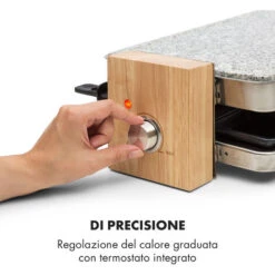 Klarstein Prime-Rib Raclette Grill Per 8 Pers. 1500 W Piastra In Pietra Naturale Acciaio Inox Piedini In Legno -Elettrodomestici Negozio 13296465 5