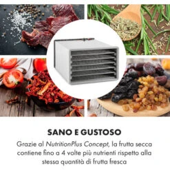 Klarstein Fruit Jerky Steel 6 - Essiccatore, 6 Ripiani, 630 W, Superficie: 0,65 M² -Elettrodomestici Negozio 14061642 5
