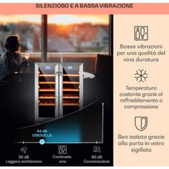 Klarstein Vinovilla 42 Twin Built-In Duo Frigovino A Due Zone 126l 42 Bott. 3 Colori Vetro -Elettrodomestici Negozio 14061924 4