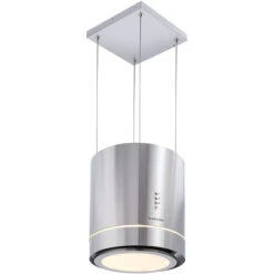 Klarstein Tron Ambience Cappa A Isola Ø38cm Ricircolo 540m³/h LED Acciaio Inox