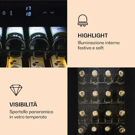 Klarstein Shiraz 39 Duo Cantinetta Vino 2 Zone 105l 39 Bottiglie 5 Klarstein Shiraz 39 Duo Cantinetta Vino 2 Zone 105l 39 Bottiglie - immagine 3