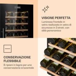 Klarstein Barossa 77 Duo Cantinetta Vino 2 Zone 191 L 77 Fl. Touch LED Nero -Elettrodomestici Negozio 14062032 4