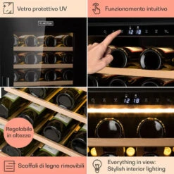 Klarstein Barossa 77 Duo Cantinetta Vino 2 Zone 191 L 77 Fl. Touch LED Nero -Elettrodomestici Negozio 14062032 5