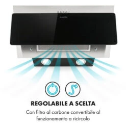 Klarstein Alessia Cappa Aspirante Inclinata 350 M³/h Push Control Nero -Elettrodomestici Negozio 14062201 4