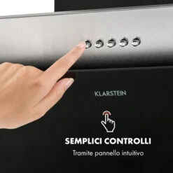 Klarstein Alessia Cappa Aspirante Inclinata 350 M³/h Push Control Nero -Elettrodomestici Negozio 14062201 5