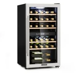 Klarstein Vinamour 29 Duo - Frigorifero Per Vini, 2 Zone, 80 L/29 Bottiglie, 5-22°C, Touch