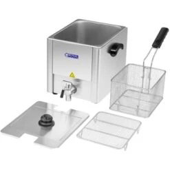 Friggitrice Elettrica Inox Professionale + Rubinetto/3250W Zona Fredda 13Litri -Elettrodomestici Negozio 15356007 4