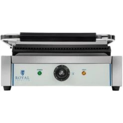 Piastra Bar Panini In Ghisa Singola Rigata Professionale Toast Media 2200 W -Elettrodomestici Negozio 15852684 5