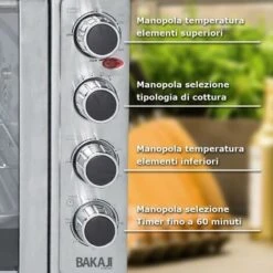 Forno Fornetto Elettrico Ventilato 55 Lt 2200 W Luce Doppia Porta Girarrosto -Elettrodomestici Negozio 15920728 4