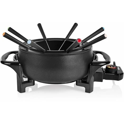 Set Fonduta In Alluminio Nero Per 8 Persone Con Forchette Termostato Regolabile 3 Set Fonduta In Alluminio Nero Per 8 Persone Con Forchette Termostato Regolabile