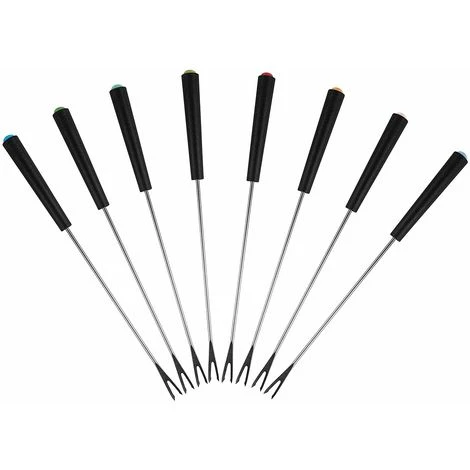 Set Fonduta In Alluminio Nero Per 8 Persone Con Forchette Termostato Regolabile 4 Set Fonduta In Alluminio Nero Per 8 Persone Con Forchette Termostato Regolabile - immagine 2