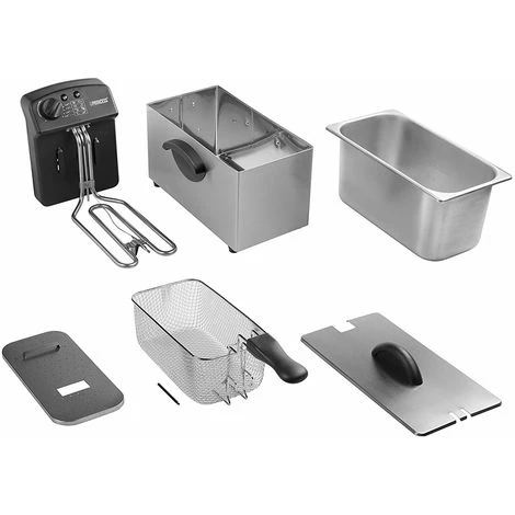 Friggitrice Elettrica In Acciaio Inox 3 Lt 2000W Termostato Regolabile 190 Gradi 7 Friggitrice Elettrica In Acciaio Inox 3 Lt 2000W Termostato Regolabile 190 Gradi - immagine 5