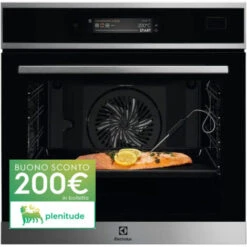 Electrolux EOB9S21WX Forno Elettrico Multifunzione Da Incasso 100% Vapore SteamBoost Capacita' 70 Litri Classe Energetica A++ 27 Programmi Wi-Fi 60 Cm Nero/Acciaio Inox Antimpronta
