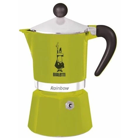 Bialetti Rainbow Caffettiera Moka 1 Tazza Verde 3 Bialetti Rainbow Caffettiera Moka 1 Tazza Verde