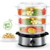 VAPORIERA ELETTRICA IN ACCIAIO INOX CON TIMER3 CESTINI 800W BPA FREE FORNETTI A VAPORE -Elettrodomestici Negozio 18052621 1
