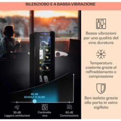 Klarstein Shiraz 12 Slim Uno - Frigorifero Per Vini, 32 L/12 Bottiglie, Touch, 85 W, 5-18 °C, LED -Elettrodomestici Negozio 18197013 4