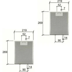 2 FILTRI ELICA / WHIRLPOOL 481248048083 CAPPA METALLICO 269x219x9 Mm F 241