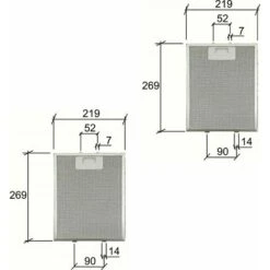 2 FILTRI ELICA / WHIRLPOOL 481248048083 CAPPA METALLICO 269x219x9 Mm F 241 -Elettrodomestici Negozio 18219716 3
