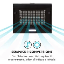 Klarstein Capannina Cappa Sottopensile 60cm 166m³/h LED Acciaio Inox Nero -Elettrodomestici Negozio 18618347 3