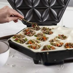 Piastra Samosa Snack Maker 1200 Watt Antiaderente Nero Forme Triangolari -Elettrodomestici Negozio 19104925 3