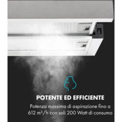 Klarstein Viola Cappa Aspirante Acciaio Inox 59,6 Cm 612m³/h Classe A Argento -Elettrodomestici Negozio 20154985 4