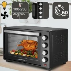 Nova Forno Elettrico 60 L Con 6 Modalità Di Cottura Con Girarrosto Teglia E Griglia
