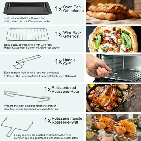 Nova Forno Elettrico 60 L Con 6 Modalità Di Cottura Con Girarrosto Teglia E Griglia 7 Nova Forno Elettrico 60 L Con 6 Modalità Di Cottura Con Girarrosto Teglia E Griglia - immagine 5