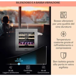 Klarstein Vinsider 36 Frigorifero Per Vini, 2 Zone Di Raffreddamento, 5-22°C, 85l, Acciaio Inossidabile -Elettrodomestici Negozio 22853950 4