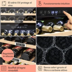 Klarstein Vinsider 36 Frigorifero Per Vini, 2 Zone Di Raffreddamento, 5-22°C, 85l, Acciaio Inossidabile -Elettrodomestici Negozio 22853950 5