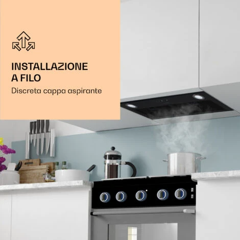 Klarstein Paolo - Cappa Aspirante Da Incasso, 72 Cm, Classe Energetica: A, 593 M³/h, LED Touch 4 Klarstein Paolo - Cappa Aspirante Da Incasso, 72 Cm, Classe Energetica: A, 593 M³/h, LED Touch - immagine 2