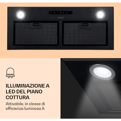 Klarstein Paolo - Cappa Aspirante Da Incasso, 72 Cm, Classe Energetica: A, 593 M³/h, LED Touch 5 Klarstein Paolo - Cappa Aspirante Da Incasso, 72 Cm, Classe Energetica: A, 593 M³/h, LED Touch - immagine 3