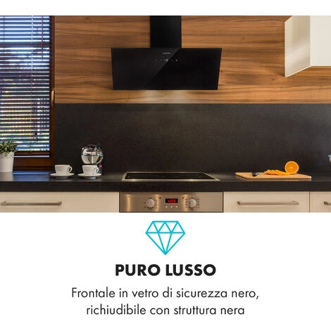 Klarstein Laurel 90 Cappa Aspirante 90cm Aria Di Scarico: 350 M³/h LED Touch Nero 4 Klarstein Laurel 90 Cappa Aspirante 90cm Aria Di Scarico: 350 M³/h LED Touch Nero - immagine 2