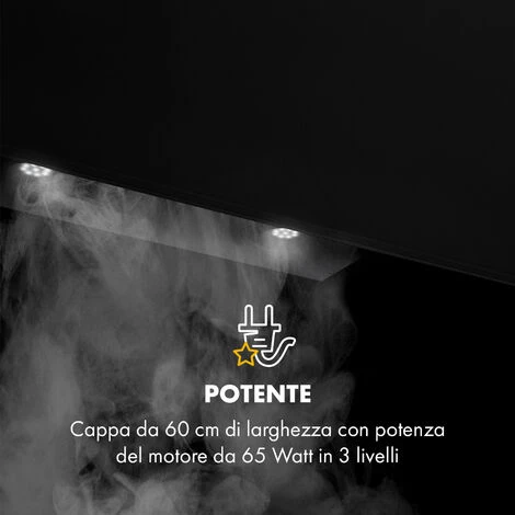 Klarstein Laurel 90 Cappa Aspirante 90cm Aria Di Scarico: 350 M³/h LED Touch Nero 5 Klarstein Laurel 90 Cappa Aspirante 90cm Aria Di Scarico: 350 M³/h LED Touch Nero - immagine 3