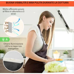 Klarstein Alina Cappa Aspirante 90 Cm 600 M³/h Luce Ambiente Frontale Di Vetro Bianco -Elettrodomestici Negozio 22854189 4