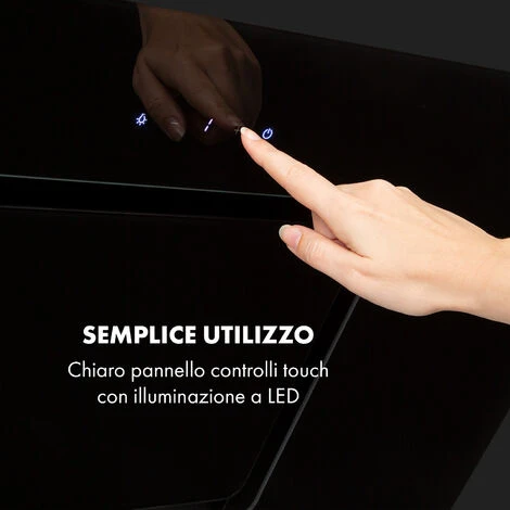 Klarstein Sofia 90 Cappa Aspirante 300 M³/h Touch-Control Frontale In Vetro Nero 6 Klarstein Sofia 90 Cappa Aspirante 300 M³/h Touch-Control Frontale In Vetro Nero - immagine 4