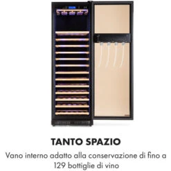 Klarstein First Class 129 Cantinetta Frigo Per Vino Dispenser 129 Bottiglie 5-22°C Nero -Elettrodomestici Negozio 22854570 5
