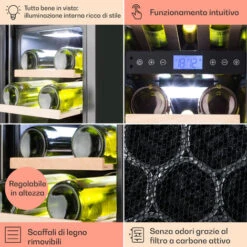 Klarstein Cantinetta-frigo Per Vini Vinovilla 17 Built-In Duo A Due Zone 53l 17 Bott. 3 Colori Anta In Vetro -Elettrodomestici Negozio 23123811 5