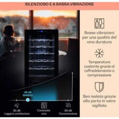Klarstein Shiraz 28 Uno - Frigorifero Per Vini, 74 L, 28 Bottiglie, Pannello Di Controllo Touch, 5-18°C -Elettrodomestici Negozio 23627384 4