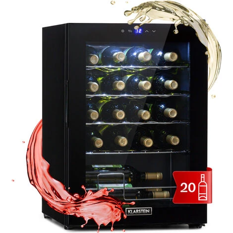 Klarstein Klarstein Shiraz 20 Uno - Frigorifero Per Vini, 53 L, 20 Bottiglie, Pannello Di Controllo Touch, 5-18°C 3 Klarstein Klarstein Shiraz 20 Uno - Frigorifero Per Vini, 53 L, 20 Bottiglie, Pannello Di Controllo Touch, 5-18°C