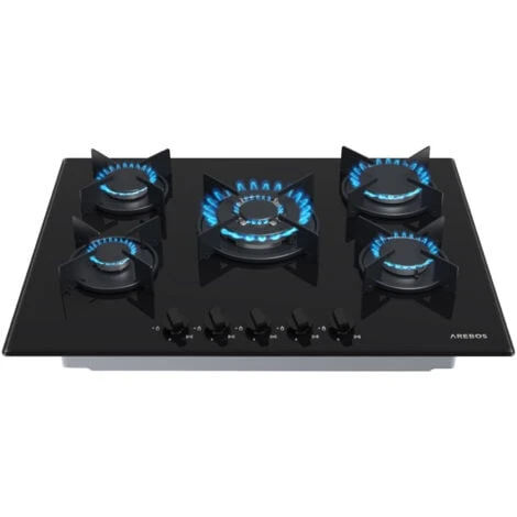AREBOS Piano Cottura A Gas 5 Fiamme Vetroceramica Stufa Da Incasso Gas 3 AREBOS Piano Cottura A Gas 5 Fiamme Vetroceramica Stufa Da Incasso Gas