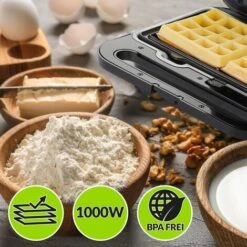 Monzana Piastra Elettrica 3in1 Sandwich Waffle Panini 3 Piastre Intercambiabili Antiaderente 1000W Tostapane BPA Free Manico Cool-Touch -Elettrodomestici Negozio 26960808 3