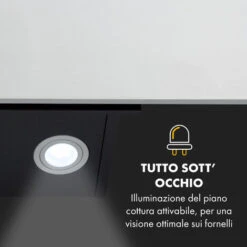 Klarstein Silver Lining 90, Cappa Aspirante, 90 Cm, 568m³/h , EEK A, Acciaio Inox -Elettrodomestici Negozio 27421853 4