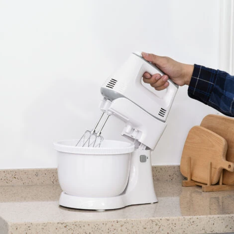 HOMCOM Impastatrice Planetaria Mixer Elettrico A Mano 6 Velocità, Ciotola 3.4L 4 HOMCOM Impastatrice Planetaria Mixer Elettrico A Mano 6 Velocità, Ciotola 3.4L - immagine 2