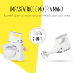 HOMCOM Impastatrice Planetaria Mixer Elettrico A Mano 6 Velocità, Ciotola 3.4L 11 HOMCOM Impastatrice Planetaria Mixer Elettrico A Mano 6 Velocità, Ciotola 3.4L -Elettrodomestici Negozio 27977585 5