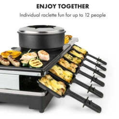 Klarstein Fonduelette XL, Gril, Raclette, Fonduta 3in1, 12 Persone, Pietra Naturale, 1650W -Elettrodomestici Negozio 28292219 5