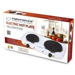 Esperanza Yelllowstone - Piastra Elettrica (2 Bruciatori, 2500 W, Colore White)
