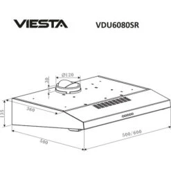 Sottostruttura VIESTA VDU608080SR - Cappa 60 Cm - Cappa Da Incasso A Parete E LED - Funzione Di Scarico E Ricircolo - Acciaio Inox -Elettrodomestici Negozio 33896125 4